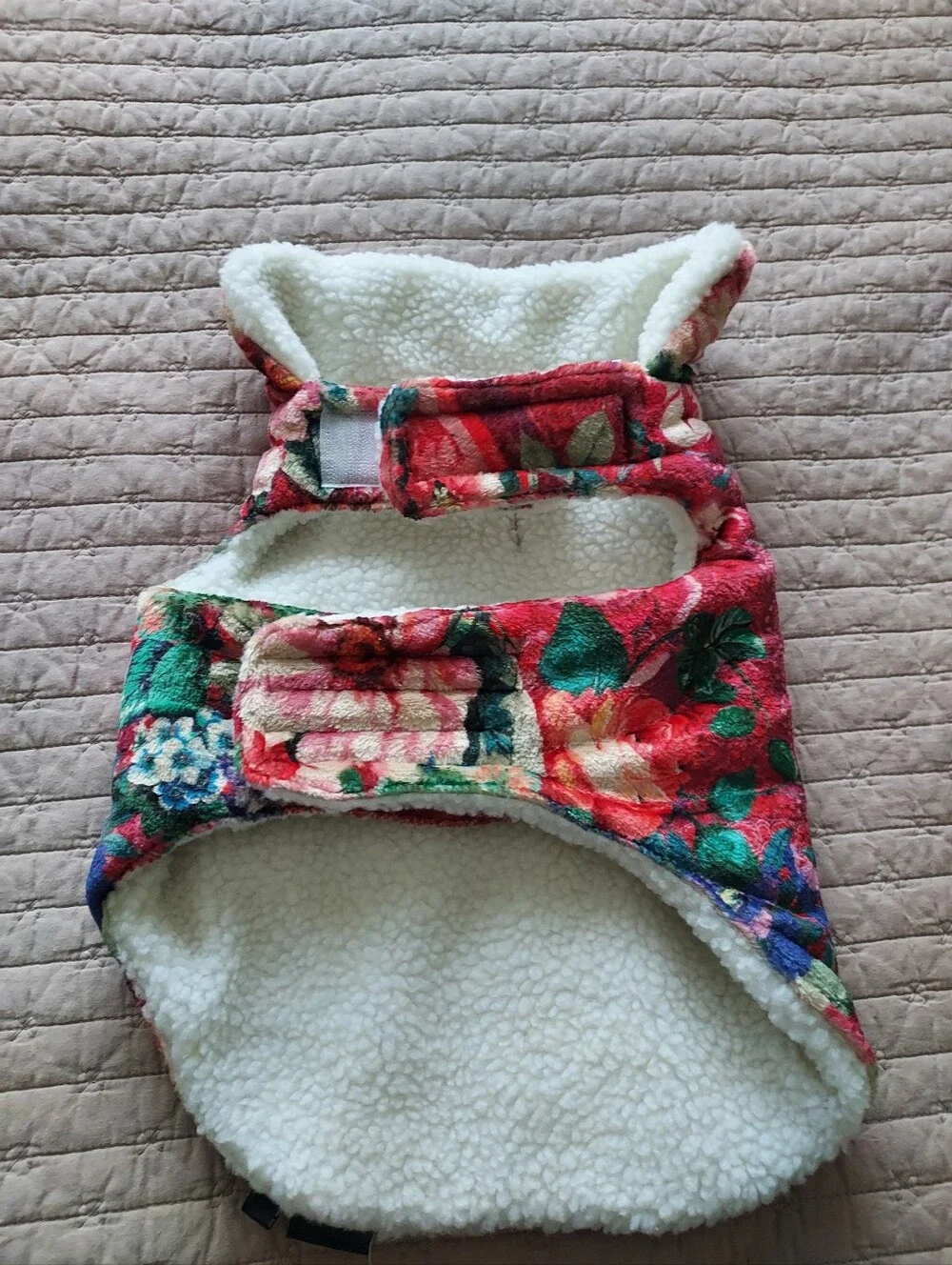 Johnny Was Red Floral Dog Harness Vest NWOT
